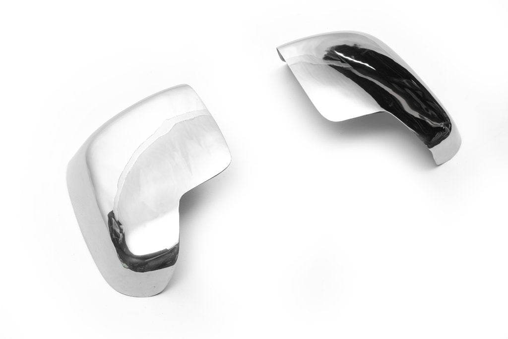 Covers for mirrors tops (2 pcs, stainless steel.) for Citroen Nemo - Reelken Auto
