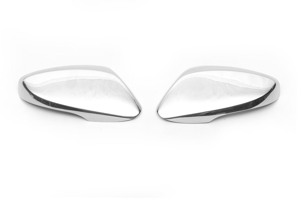 Mirror covers with indicator cut-out (2 pcs, stainless steel) for Hyundai Accent 2011-2017 - image 2