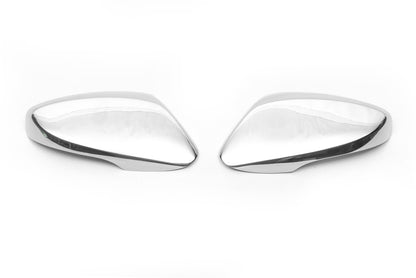 Mirror covers with indicator cut-out (2 pcs, stainless steel) for Hyundai Accent 2011-2017 - image 2