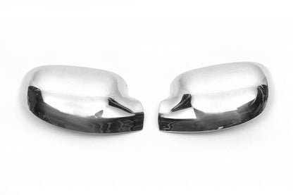 Covers for mirrors upper part (2 pcs, stainless steel) for Dacia Logan I 2005-2008 - Reelken Auto
