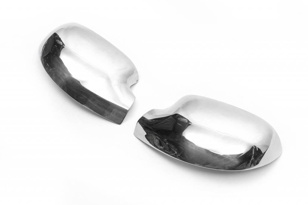 Covers for mirrors upper part (2 pcs, stainless steel) for Dacia Logan I 2005-2008 - Reelken Auto