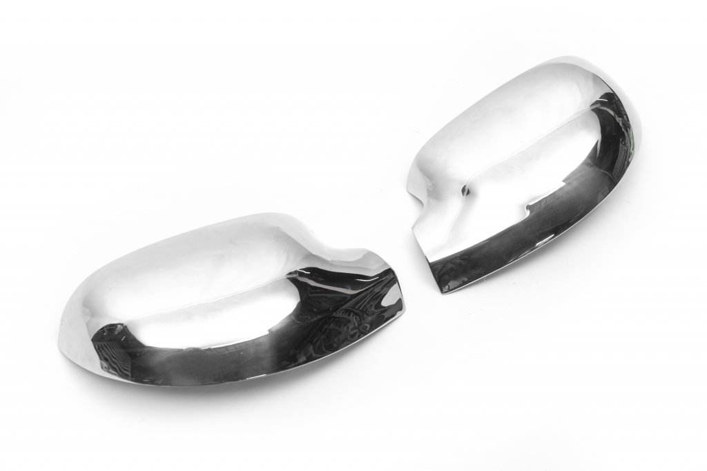 Covers for mirrors upper part (2 pcs, stainless steel) for Dacia Logan I 2005-2008 - Reelken Auto