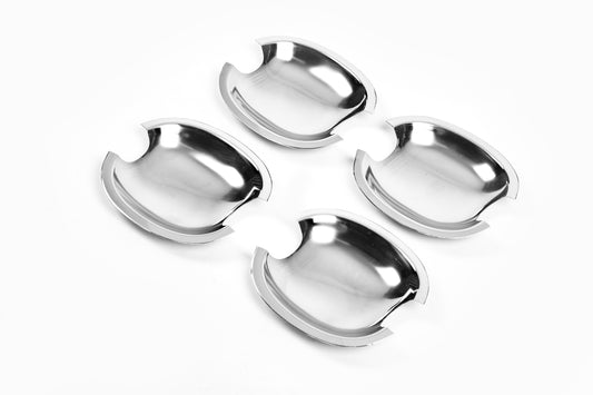 Door handle bowls (4 pcs, stainless steel) for Volkswagen Polo 2001-2009 - image 2