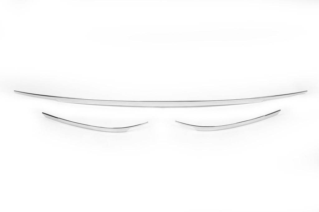 Covers on the end of the bumper 2016-2020 (3 pcs., stainless steel) for Volkswagen Tiguan 2016-2023 - Reelken Auto
