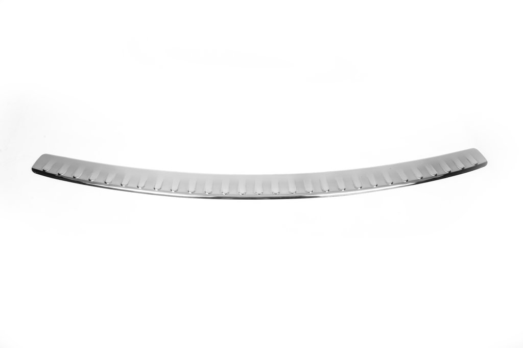 Rear bumper protector with lip (Omsa, stainless steel) for Volkswagen Caddy 2010-2015 - image 2