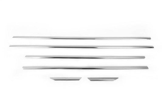 Covers for glass moldings (6 pcs., stainless steel) for Mercedes C-class W204 2007-2015 - Reelken Auto