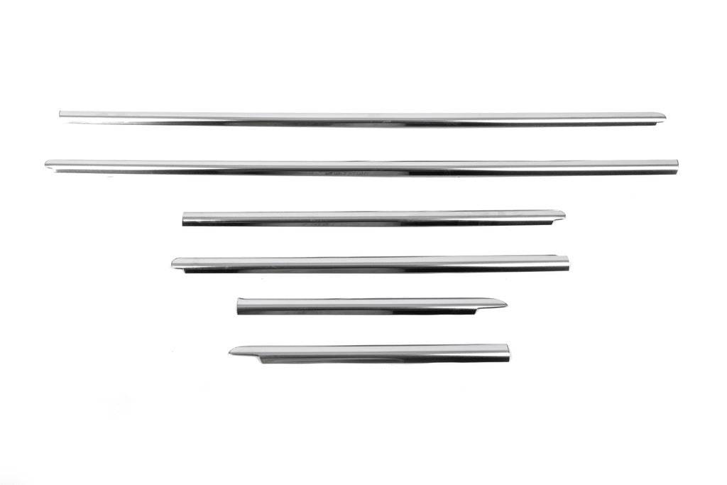 Glass edging (6 pieces, stainless steel) for Nissan Micra K12 2003-2010 - Reelken Auto