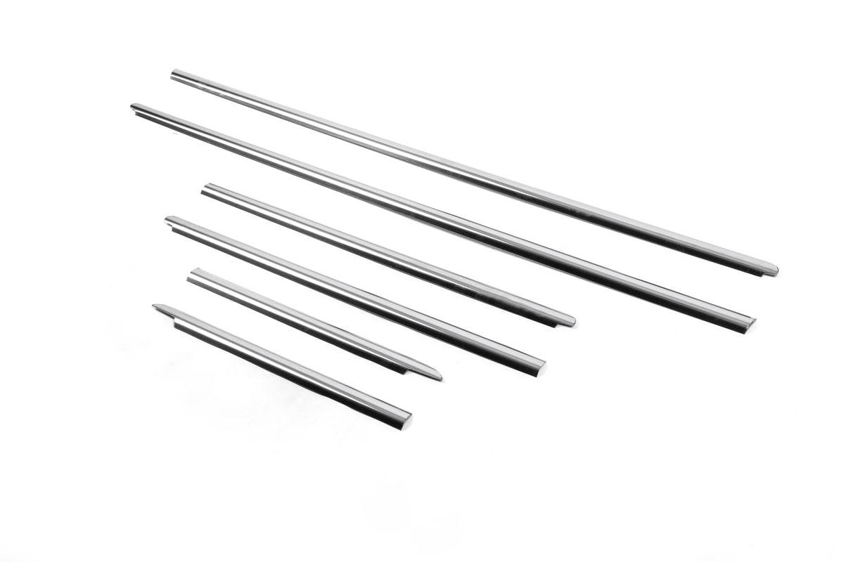 Glass edging (6 pieces, stainless steel) for Nissan Micra K12 2003-2010 - Reelken Auto