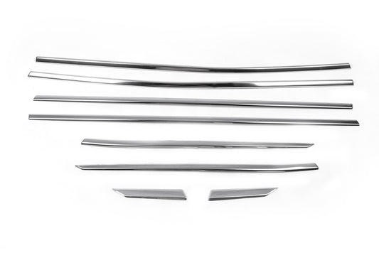 The lower glass moldings (8 pieces, stainless steel) for Peugeot 3008 2016-2023 - image 2