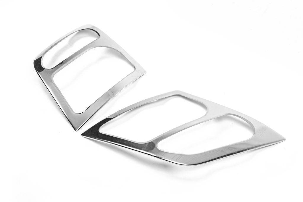 Covers for lights (2 pcs, stainless steel.) for Ford Connect 2002-2006 - Reelken Auto