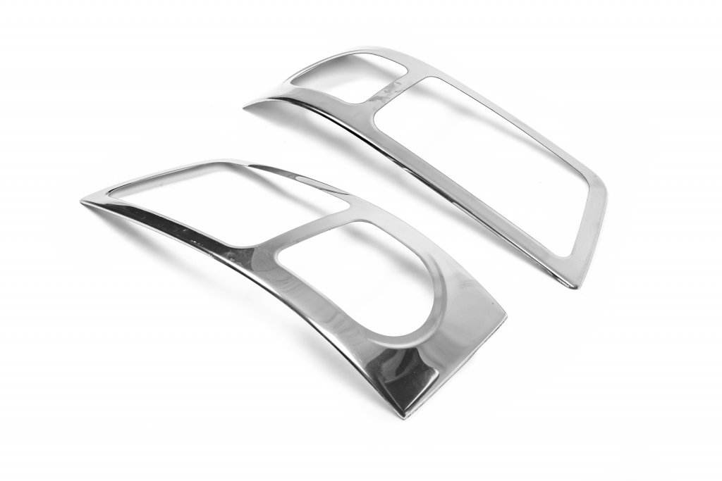 Overlays on front lights (2 PCs, stainless steel) for Volkswagen T5 Multivan 2003-2010 - Reelken Auto