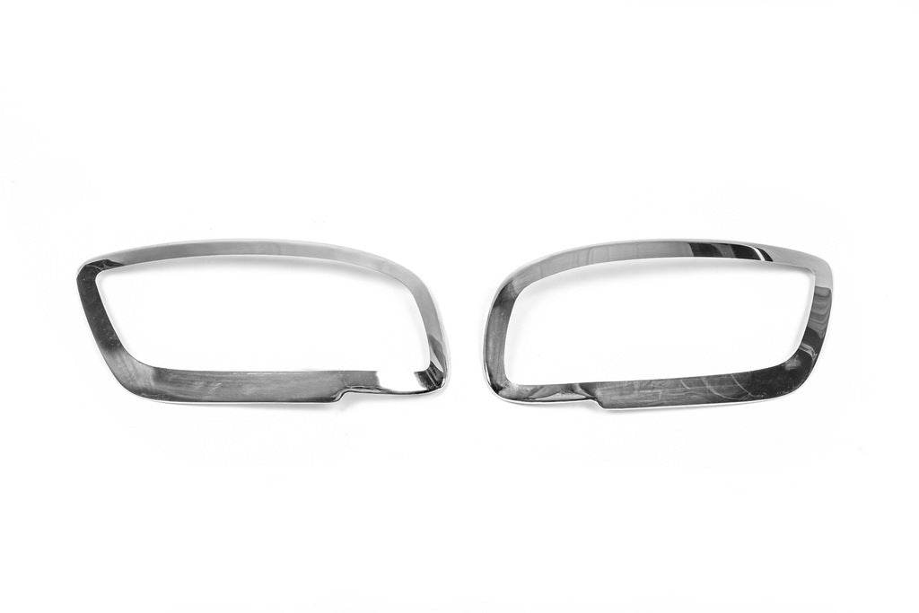 Covers for lights (2 pcs, stainless steel) for Volkswagen Caddy 2004-2010 - Reelken Auto