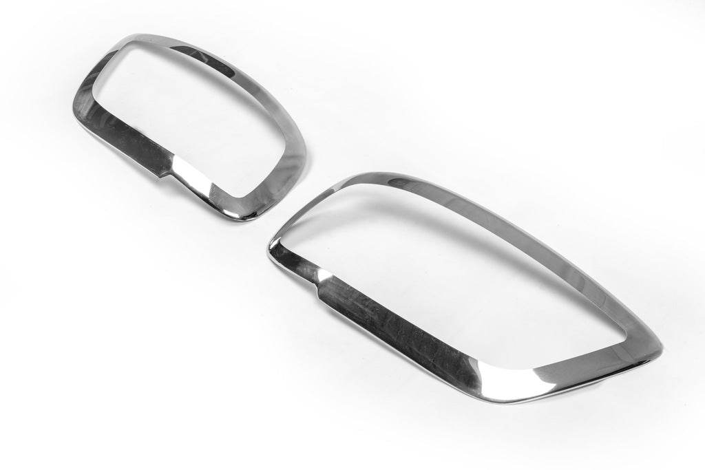 Covers for lights (2 pcs, stainless steel) for Volkswagen Caddy 2004-2010 - Reelken Auto
