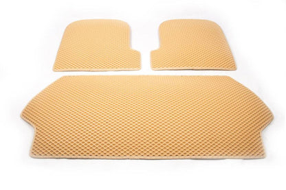 Trunk mat with 3 parts (EVA, beige) for Volvo XC90 2002-2014 - Reelken Auto