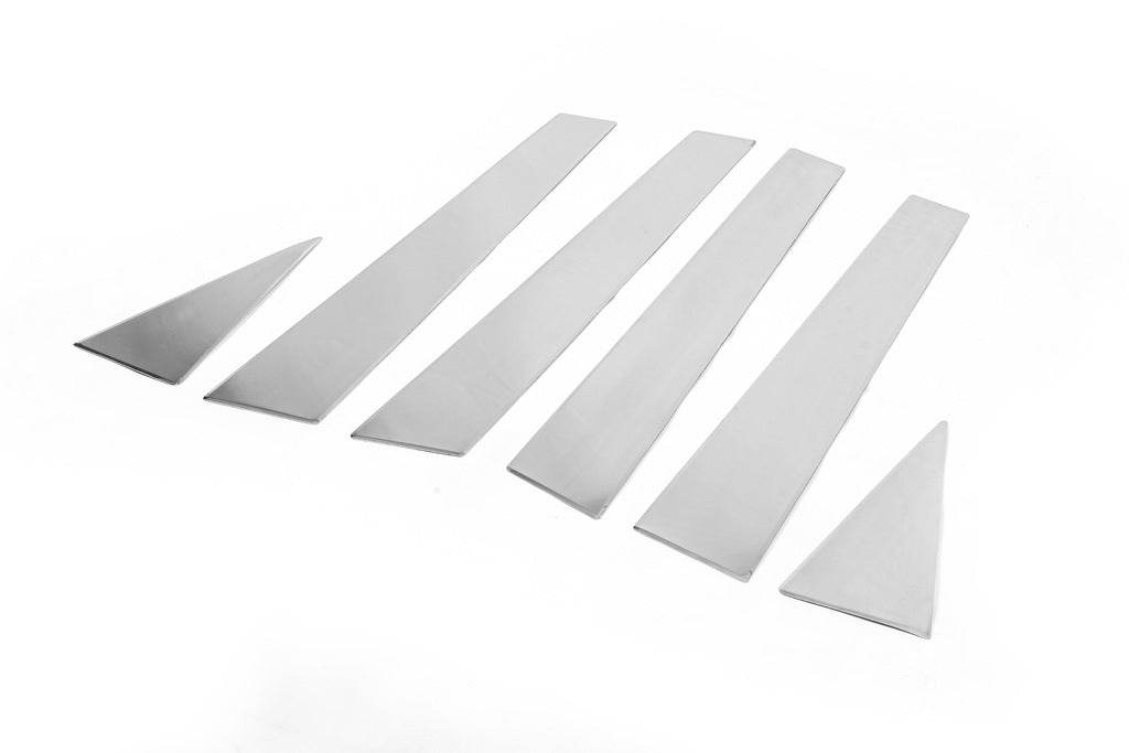 Door pillar moldings (6 pieces, stainless steel) for Audi Q5 2008-2017 - Reelken Auto