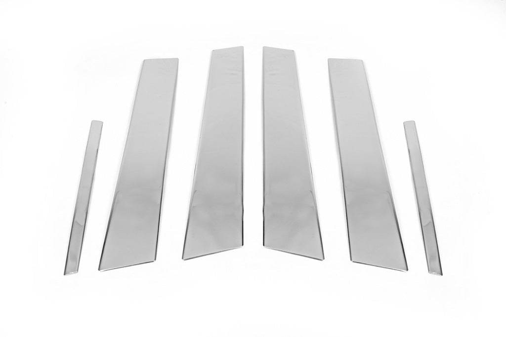 Door pillar molding (6 pieces, stainless steel) for Citroen C-5 2008-2017 - Reelken Auto