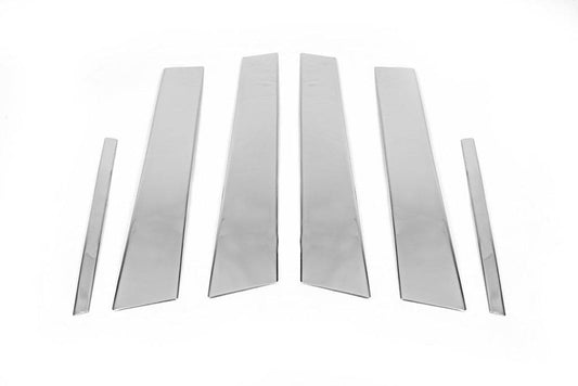 Door pillar molding (6 pieces, stainless steel) for Citroen C-5 2008-2017 - Reelken Auto