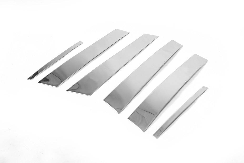 Door pillar molding (6 pieces, stainless steel) for Citroen C-5 2008-2017 - Reelken Auto