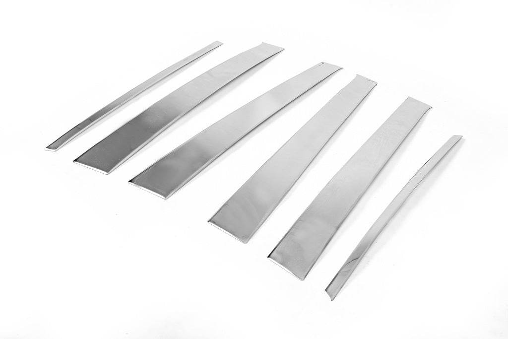 Door pillar molding (6 pieces, stainless steel) for Honda CRV 2001-2006 - Reelken Auto