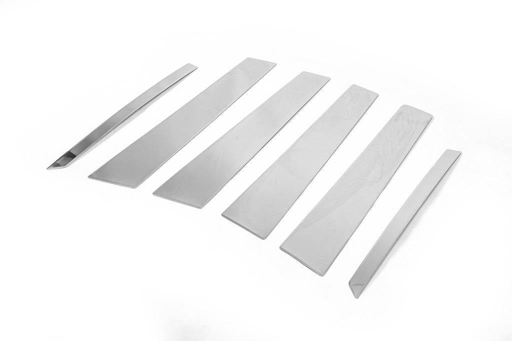 Door pillar molding (6 pieces, stainless steel) for Mercedes ML W164 - Reelken Auto