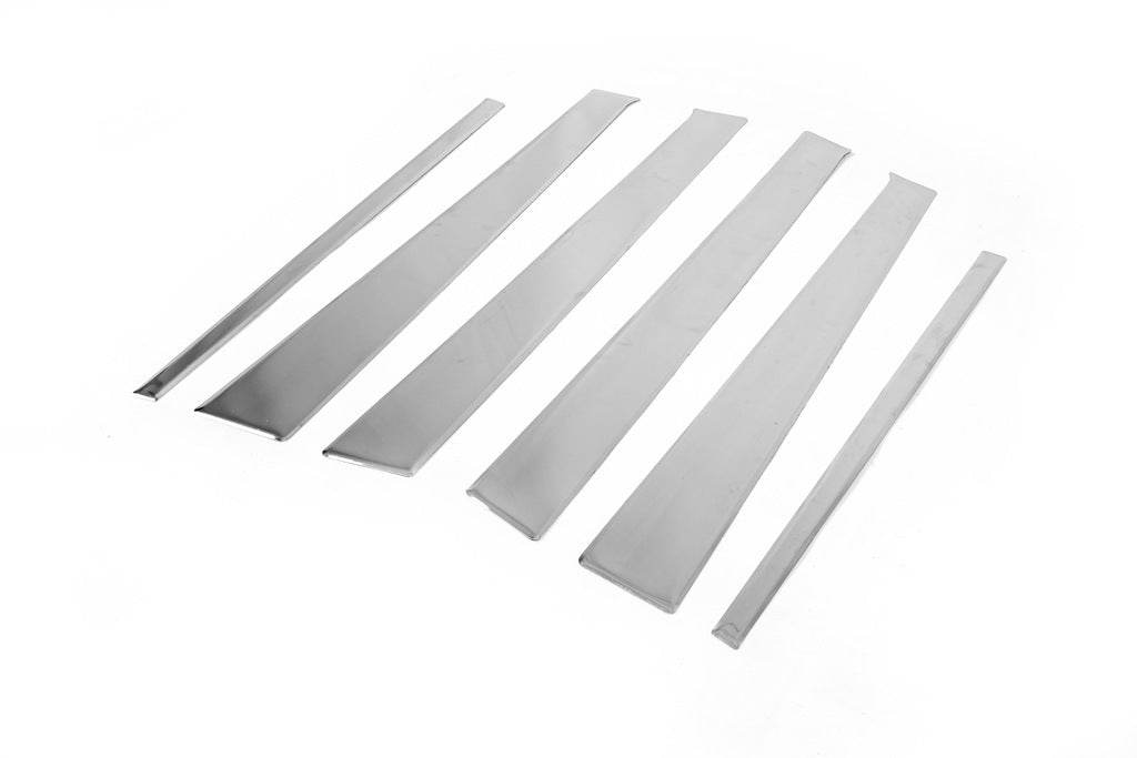 Moldings door pillars (6 pieces, stainless.) for Mercedes ML W163 - Reelken Auto