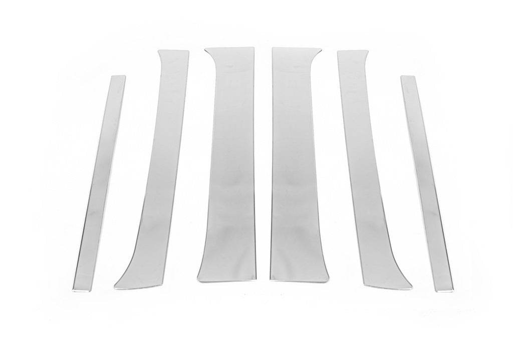 Door pillar molding (6 pieces, stainless.) for Nissan Pathfinder R51 2005-2014 - Reelken Auto