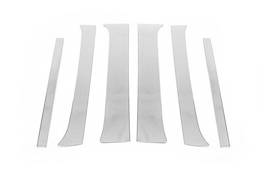 Door pillar molding (6 pieces, stainless.) for Nissan Pathfinder R51 2005-2014 - Reelken Auto