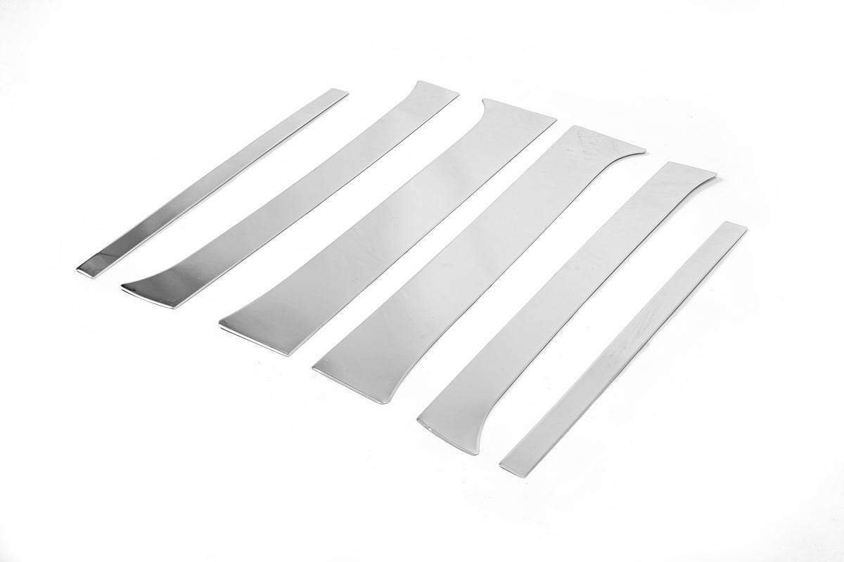 Door pillar molding (6 pieces, stainless.) for Nissan Pathfinder R51 2005-2014 - Reelken Auto
