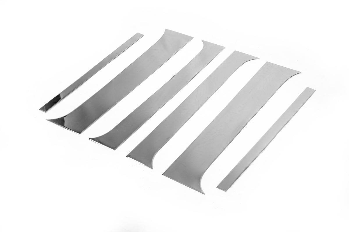 Chrome on racks (6 pieces, stainless steel) for Nissan Navara 2006-2015 - Reelken Auto