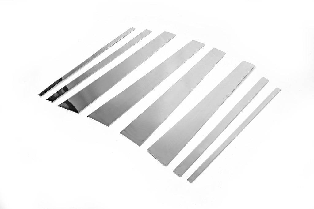 Moulding door pillars (8 pieces, stainless steel) for Toyota Land Cruiser Prado 120 - Reelken Auto