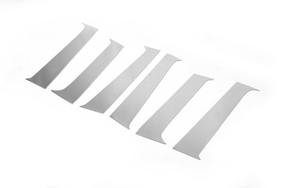 Door pillar molding (6 pcs, stainless steel) for Dacia Duster 2008-2018 - Reelken Auto