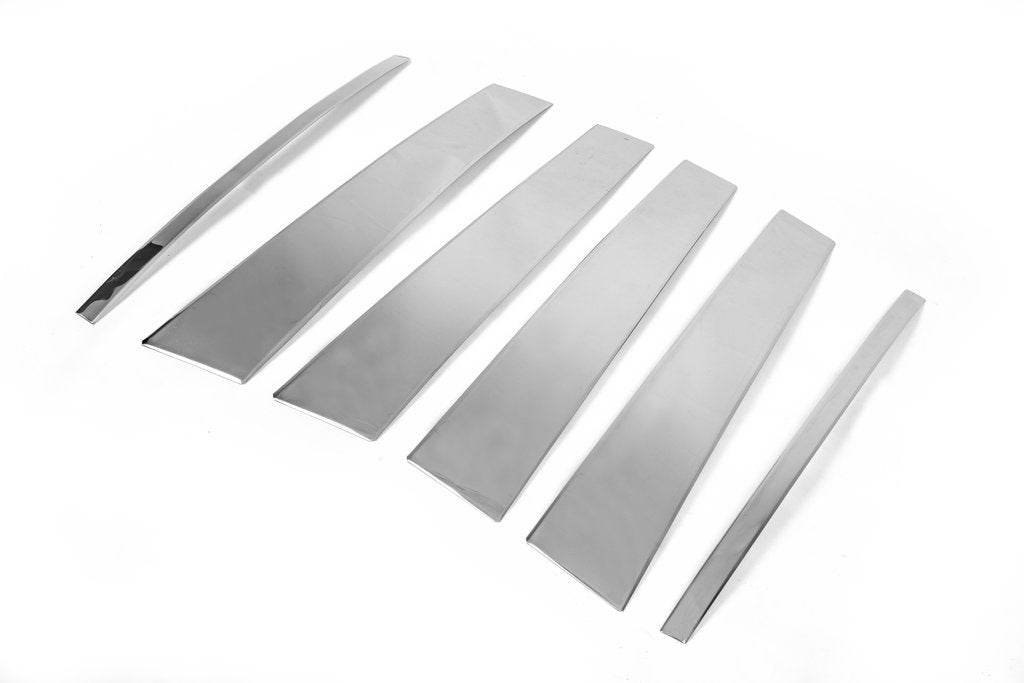 Door pillar molding (6 pieces, stainless.) for Land Rover Discovery III - Reelken Auto