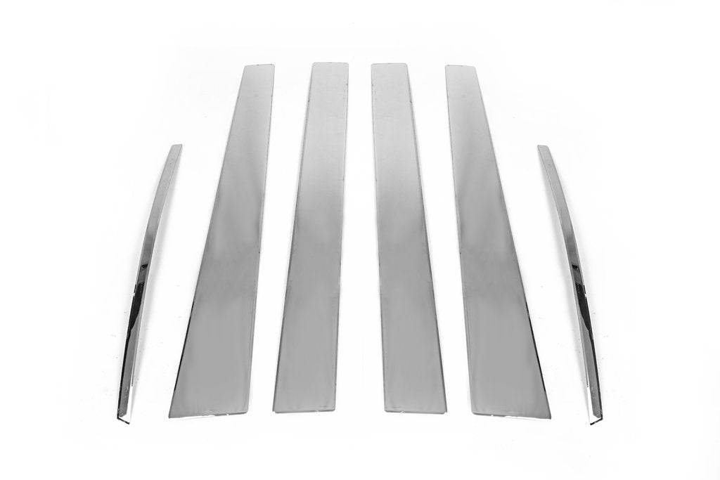 Door pillar molding (6 pieces, stainless steel) for Mitsubishi L200 2015-2024 - Reelken Auto