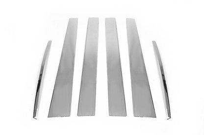 Door pillar molding (6 pieces, stainless steel) for Mitsubishi L200 2015-2024 - Reelken Auto