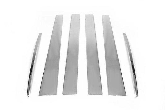 Door pillar molding (6 pieces, stainless steel) for Mitsubishi L200 2015-2024 - Reelken Auto