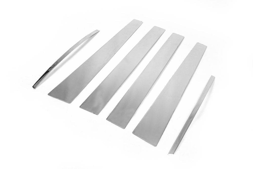 Door pillar molding (6 pieces, stainless steel) for Mitsubishi L200 2015-2024 - Reelken Auto