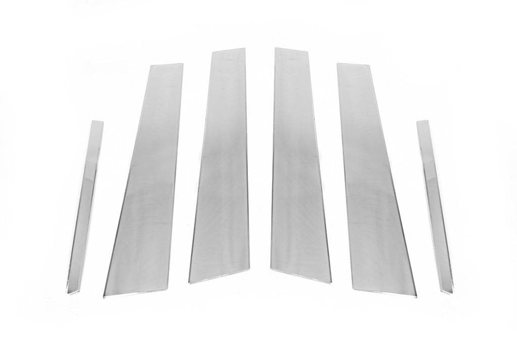 Moldings door pillars (6 pieces, stainless steel) for Mercedes E-class W212 2009-2016 - Reelken Auto