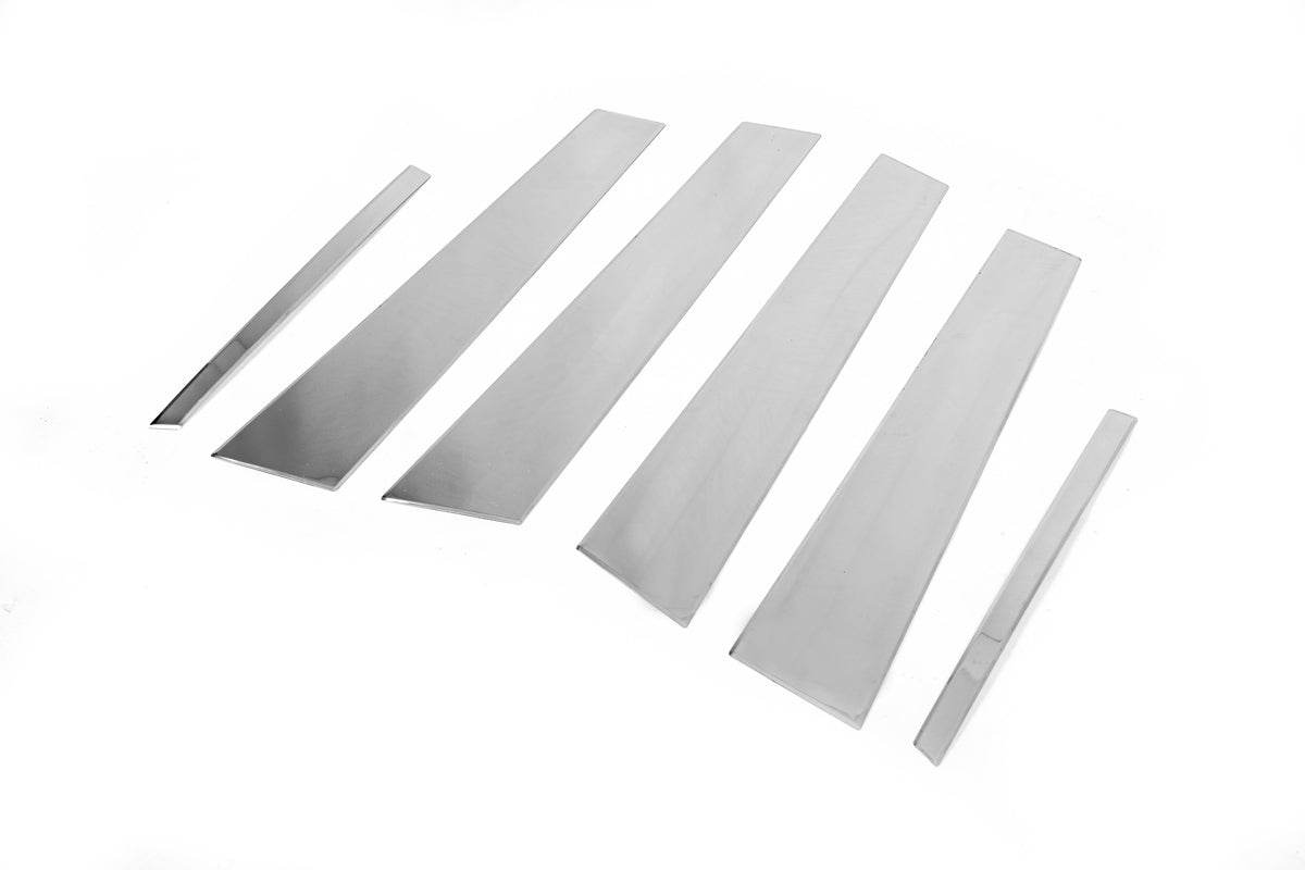 Moldings door pillars (6 pieces, stainless steel) for Mercedes E-class W212 2009-2016 - Reelken Auto