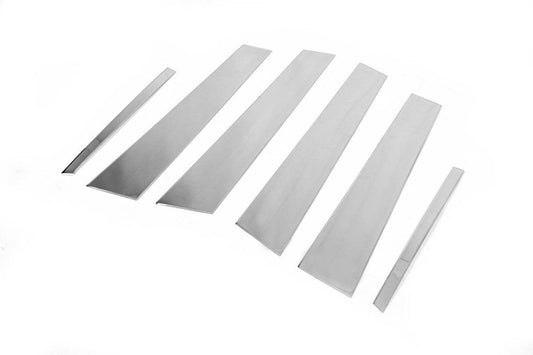 Moldings door pillars (6 pieces, stainless steel) for Mercedes E-class W212 2009-2016 - Reelken Auto