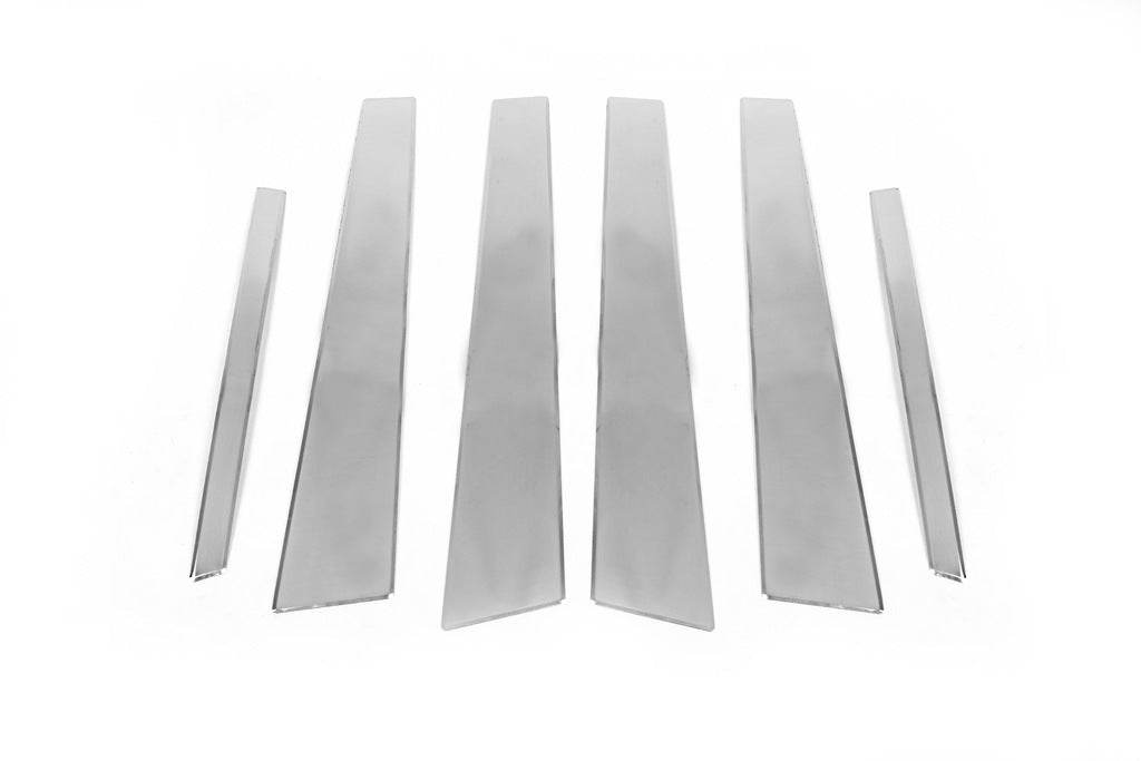 Door pillar moldings (6 pieces, stainless steel) for Mercedes E-class W211 2002-2009 - Reelken Auto