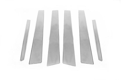 Door pillar moldings (6 pieces, stainless steel) for Mercedes E-class W211 2002-2009 - Reelken Auto