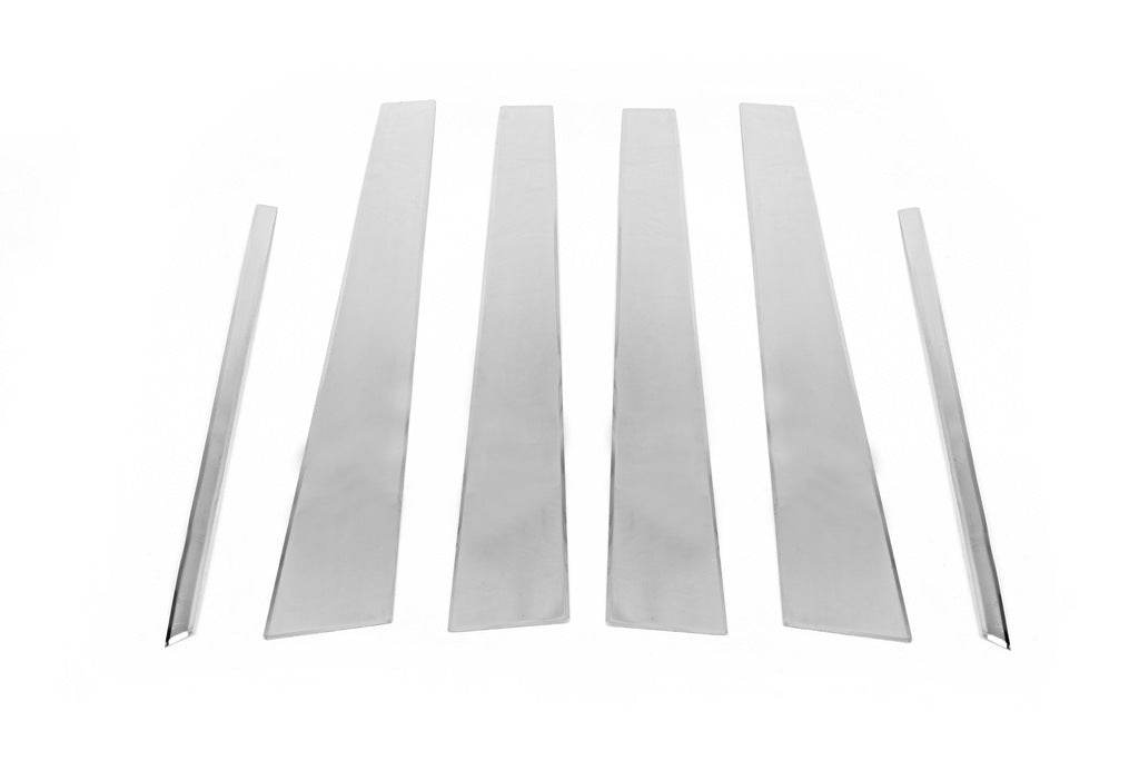Door pillar molding (6 pieces, stainless steel) for Mercedes E-class W210 1995-2002 - Reelken Auto