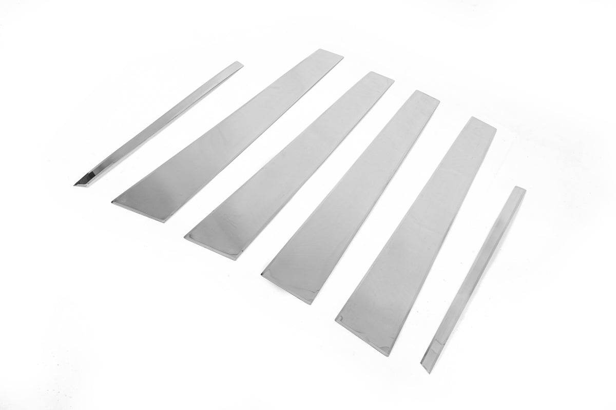 Door pillar molding (6 pieces, stainless steel) for Mercedes E-class W210 1995-2002 - Reelken Auto