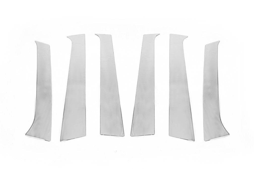 Door pillar molding (6 pieces, stainless steel) for Hyundai Santa Fe 2 2006-2012 - Reelken Auto