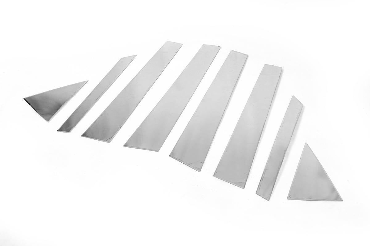 Door pillar molding (8 pieces, stainless steel) for Hyundai IX-35 2010-2015 - Reelken Auto