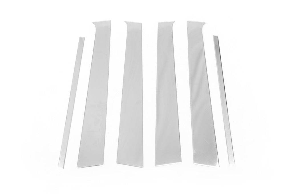 Door pillar moldings (6 pieces, stainless steel) for Volkswagen Amarok 2010-2022 - Reelken Auto