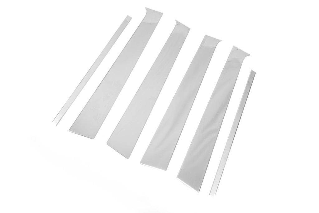 Door pillar moldings (6 pieces, stainless steel) for Volkswagen Amarok 2010-2022 - Reelken Auto