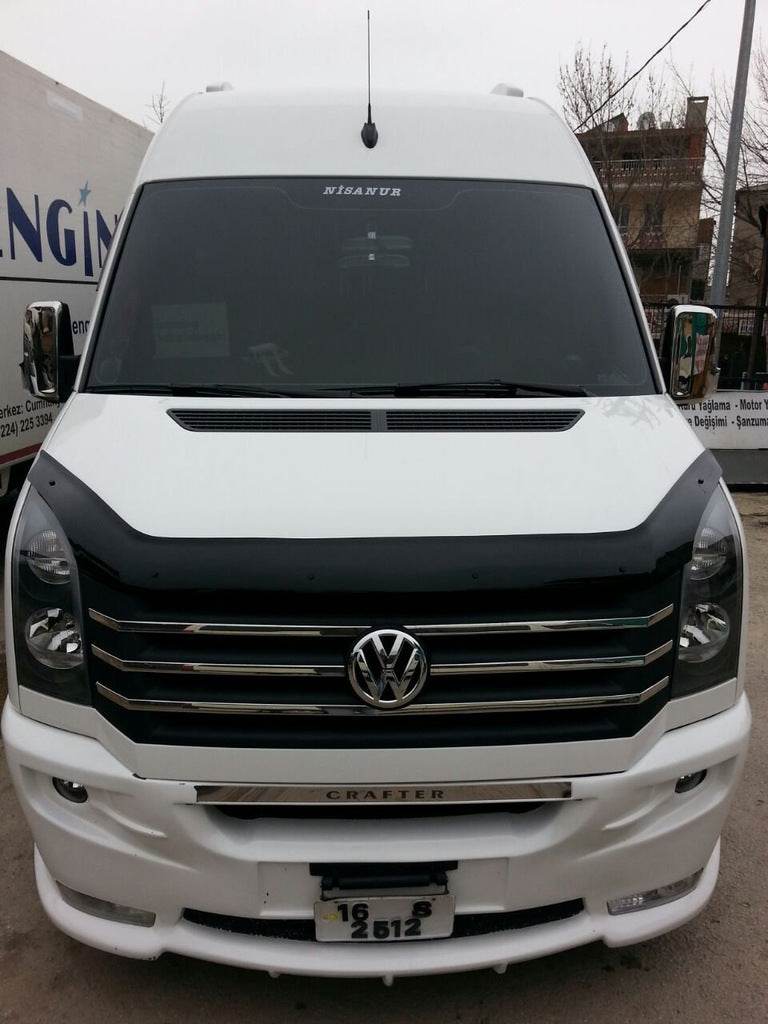 The hood deflector 2006↗, 2011↗ (EuroCap) for Volkswagen Crafter 2006-2016 - Reelken Auto
