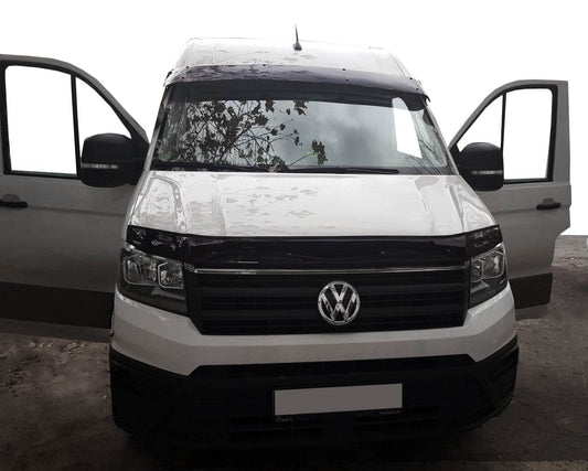 Windshield deflector (black gloss, 5mm) for Volkswagen Crafter 2016- - Reelken Auto