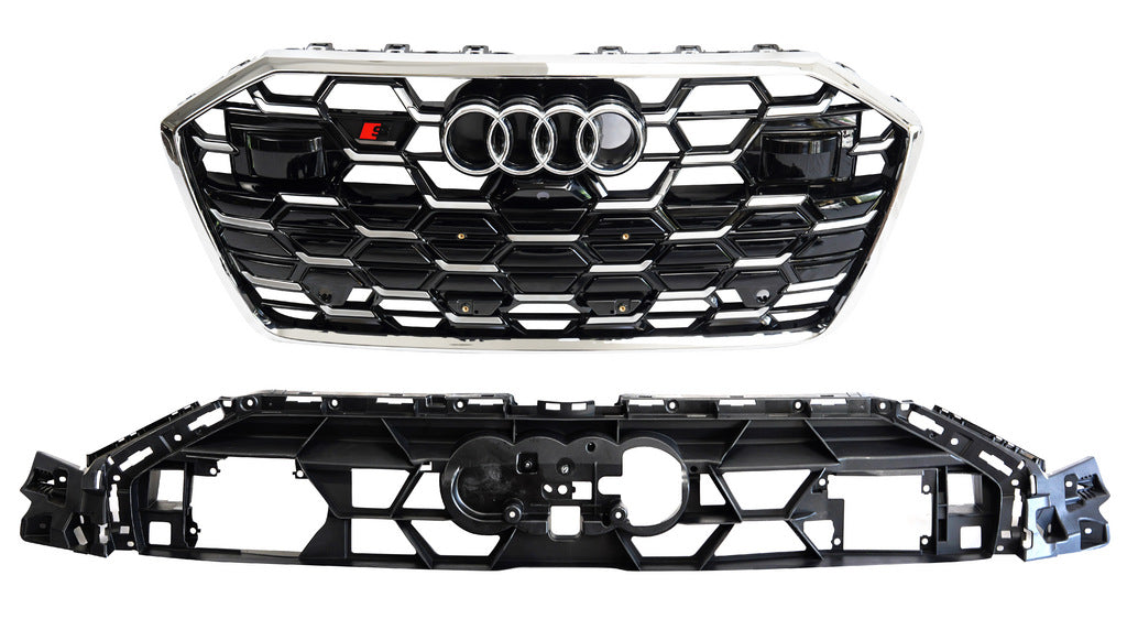 RS-style front grille (2024- , gray with chrome) for Audi A6 C8 2018- - image 4